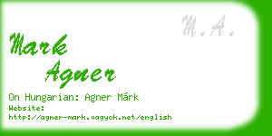 mark agner business card